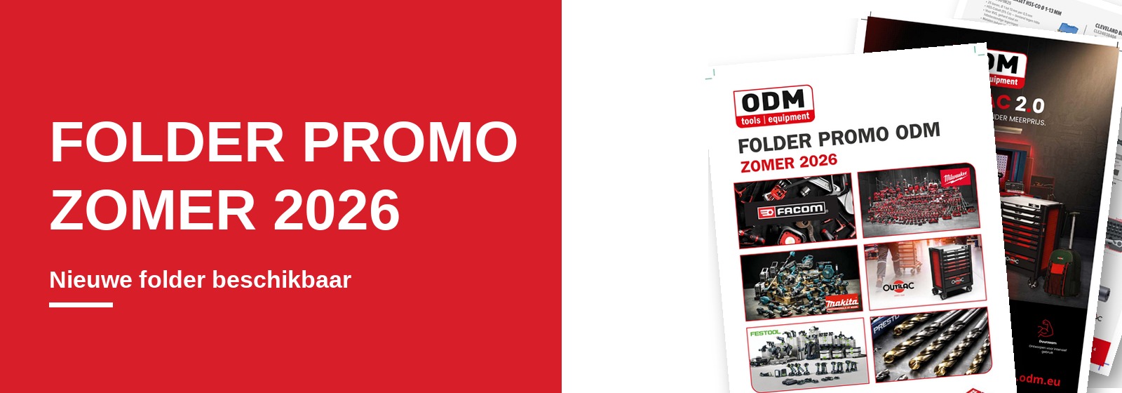 Banner van de ODM promofolder Zomer 2026